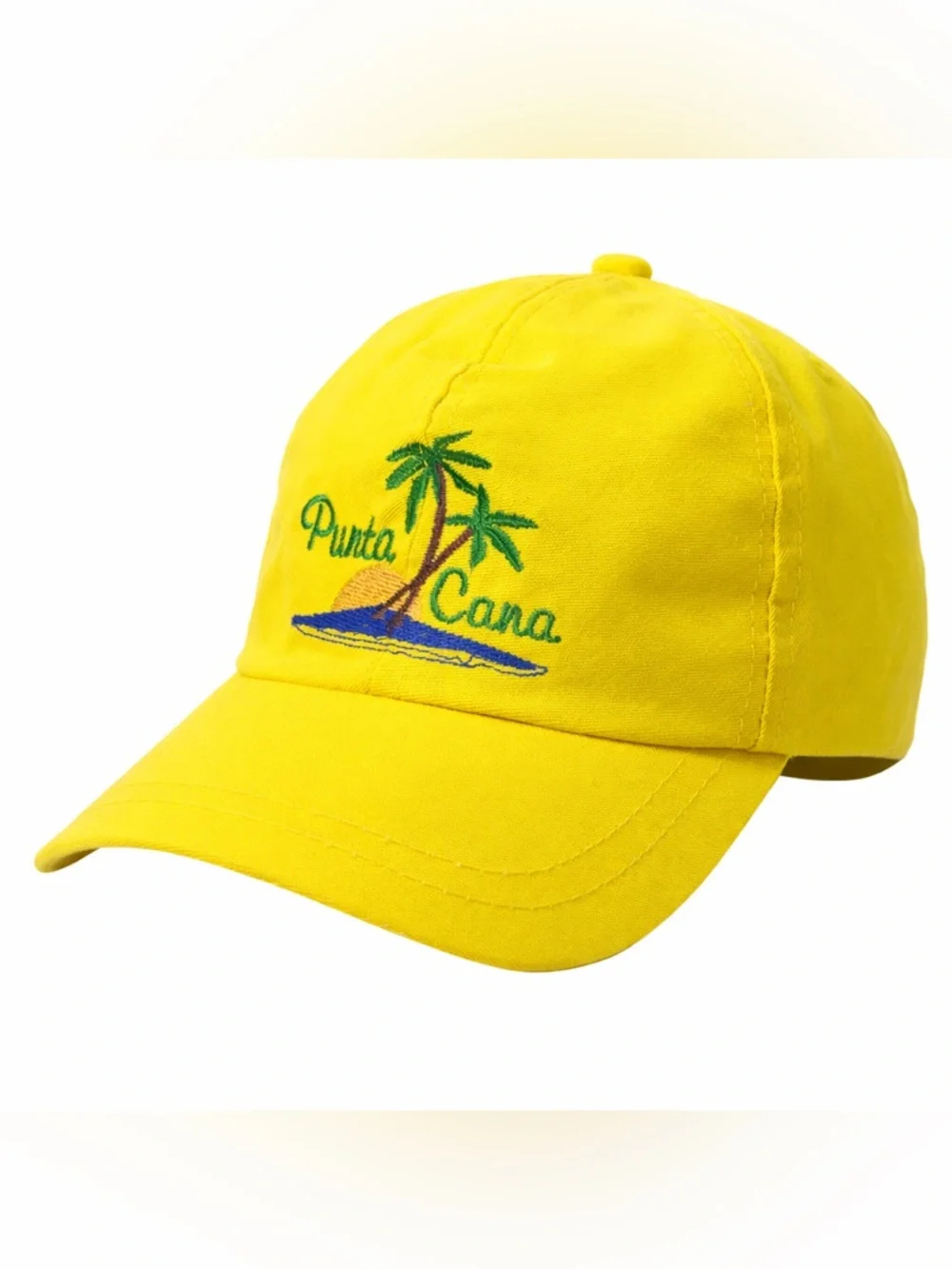 Vintage Yellow Punta Cana Embroidered Baseball Cap Beach Summer Bahamas - Picture 1 of 6